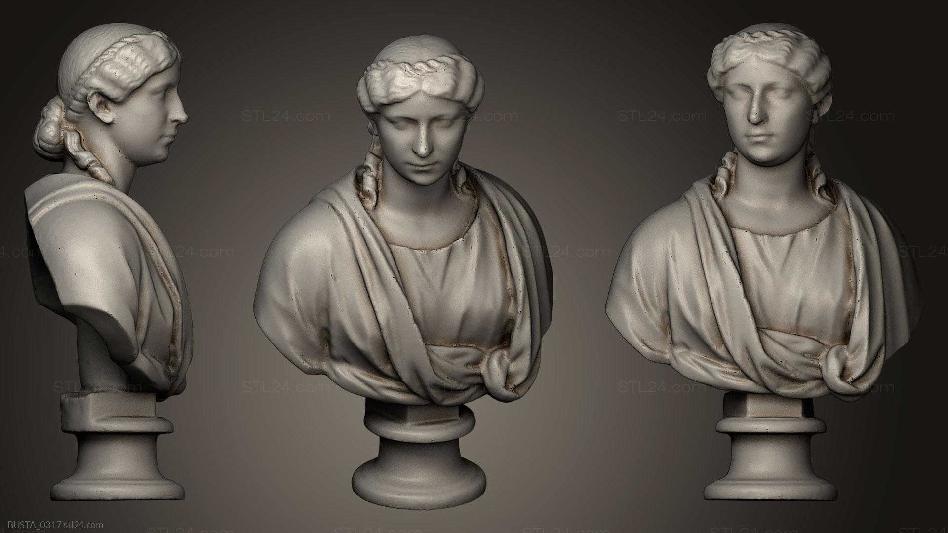 Бюсты и головы античные и исторические (Агриппина Минор, BUSTA_0317) 3D модель для ЧПУ станка